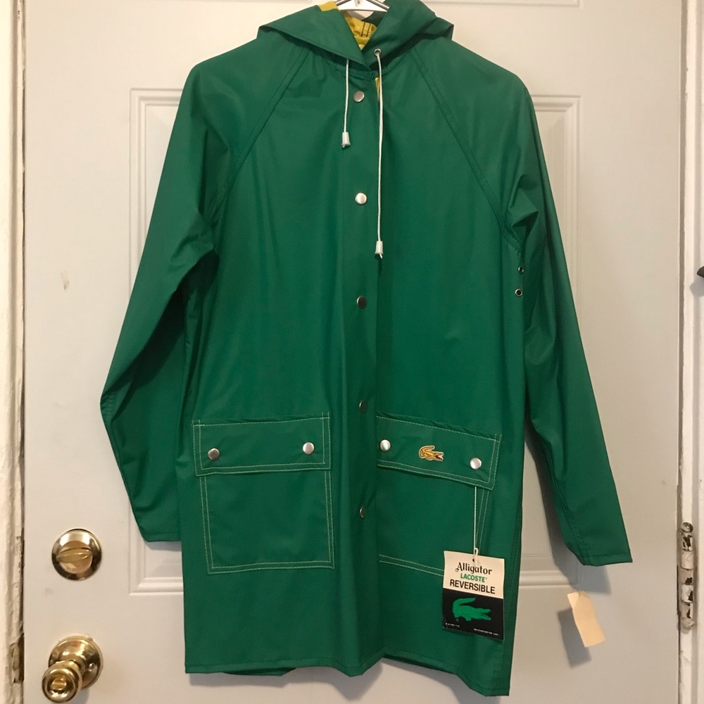 Green vintage Lacoste rain coat Reversible - Picture 1 of 8